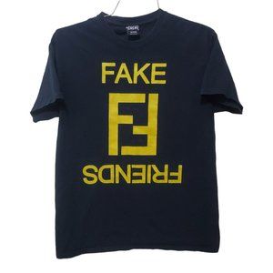 RARE Another Enemy Fake Friends T-Shirt Streetwear Men's Medium Black Rihanna